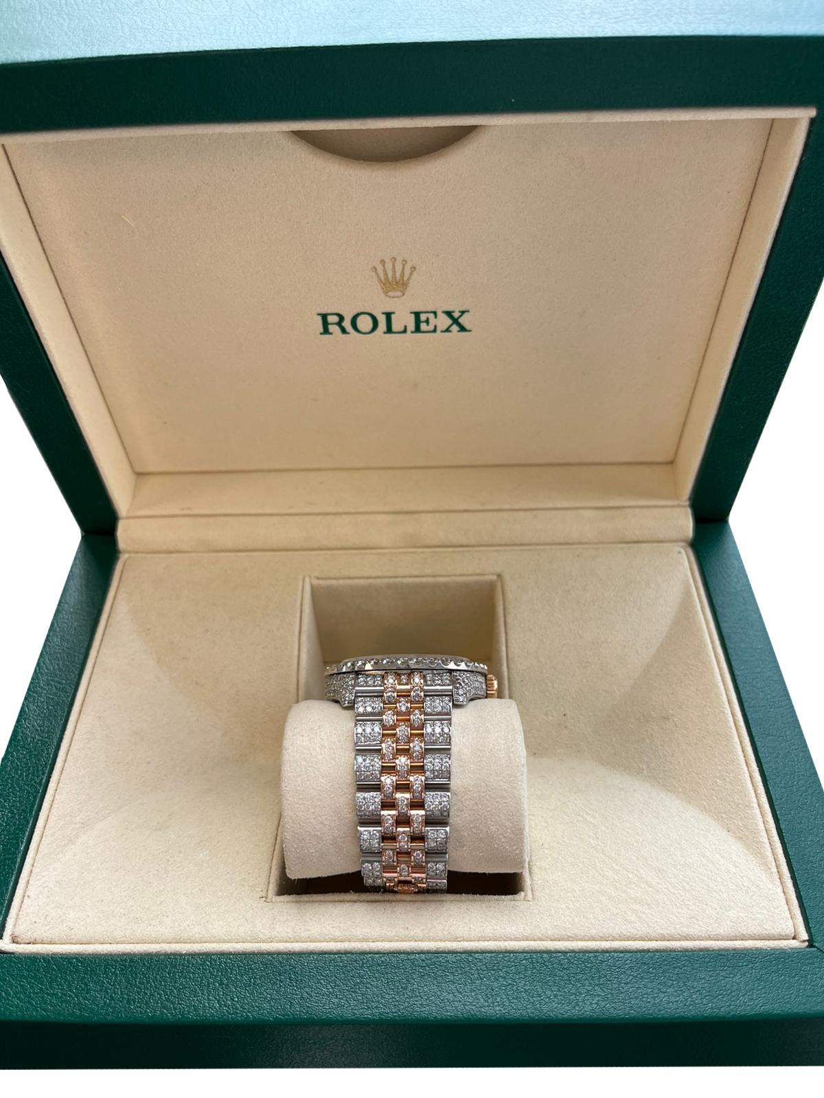 Rolex Datejust 36mm Rose Gold Dial Diamond Bezel Iced Out Jubilee Watch 116233 For Sale 1
