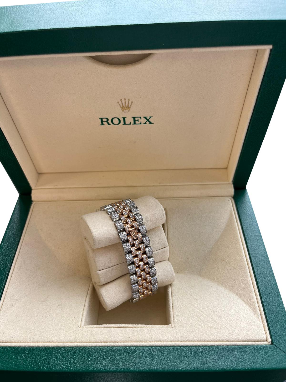 Rolex Datejust 36mm Rose Gold Dial Diamond Bezel Iced Out Jubilee Watch 116233 For Sale 2
