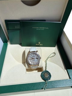 Rolex Datejust 36mm Rose Gold Mother of Pearl Diamond Dial Men's Watch 116185