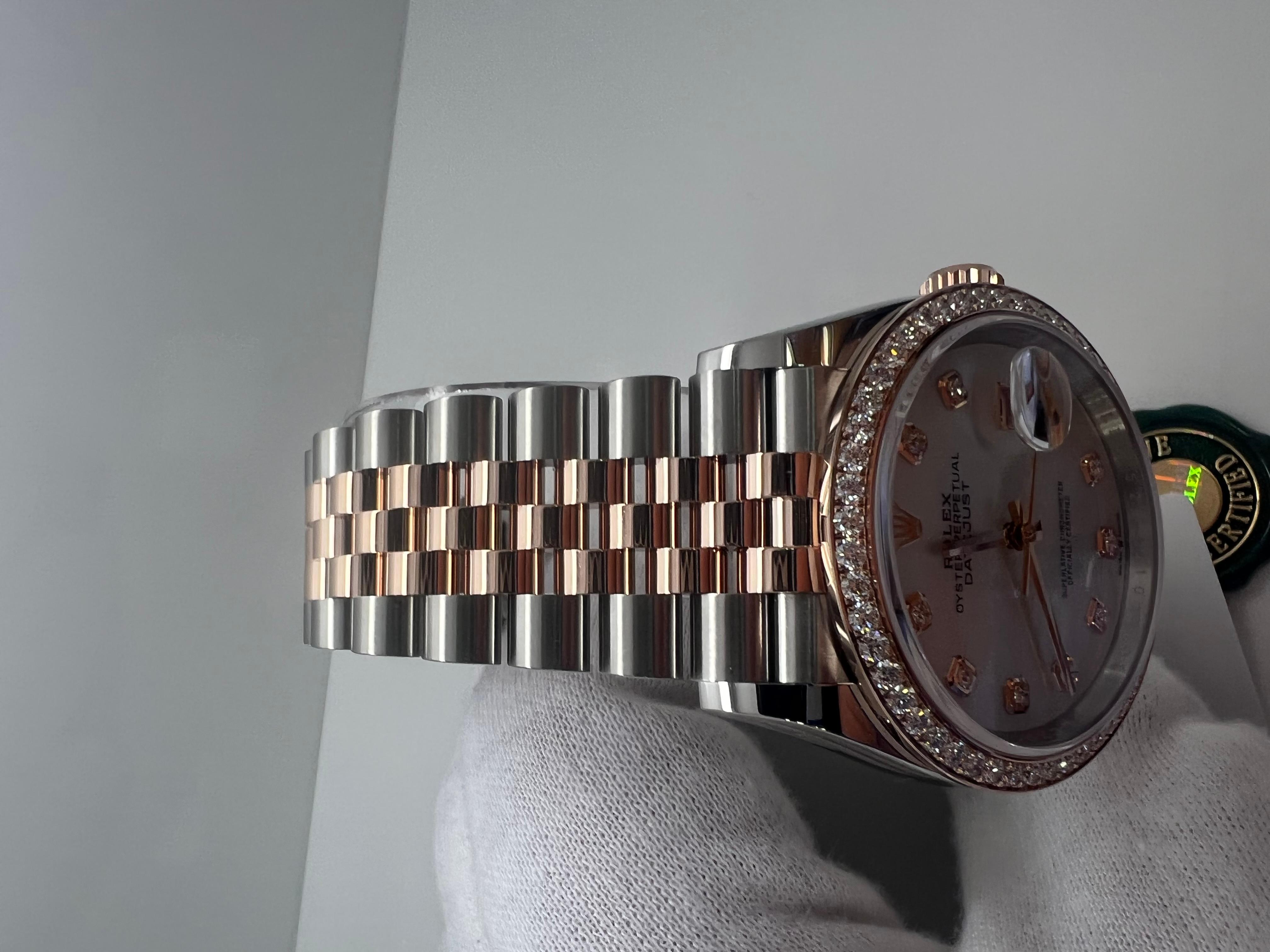 rolex datejust rose gold mother of pearl