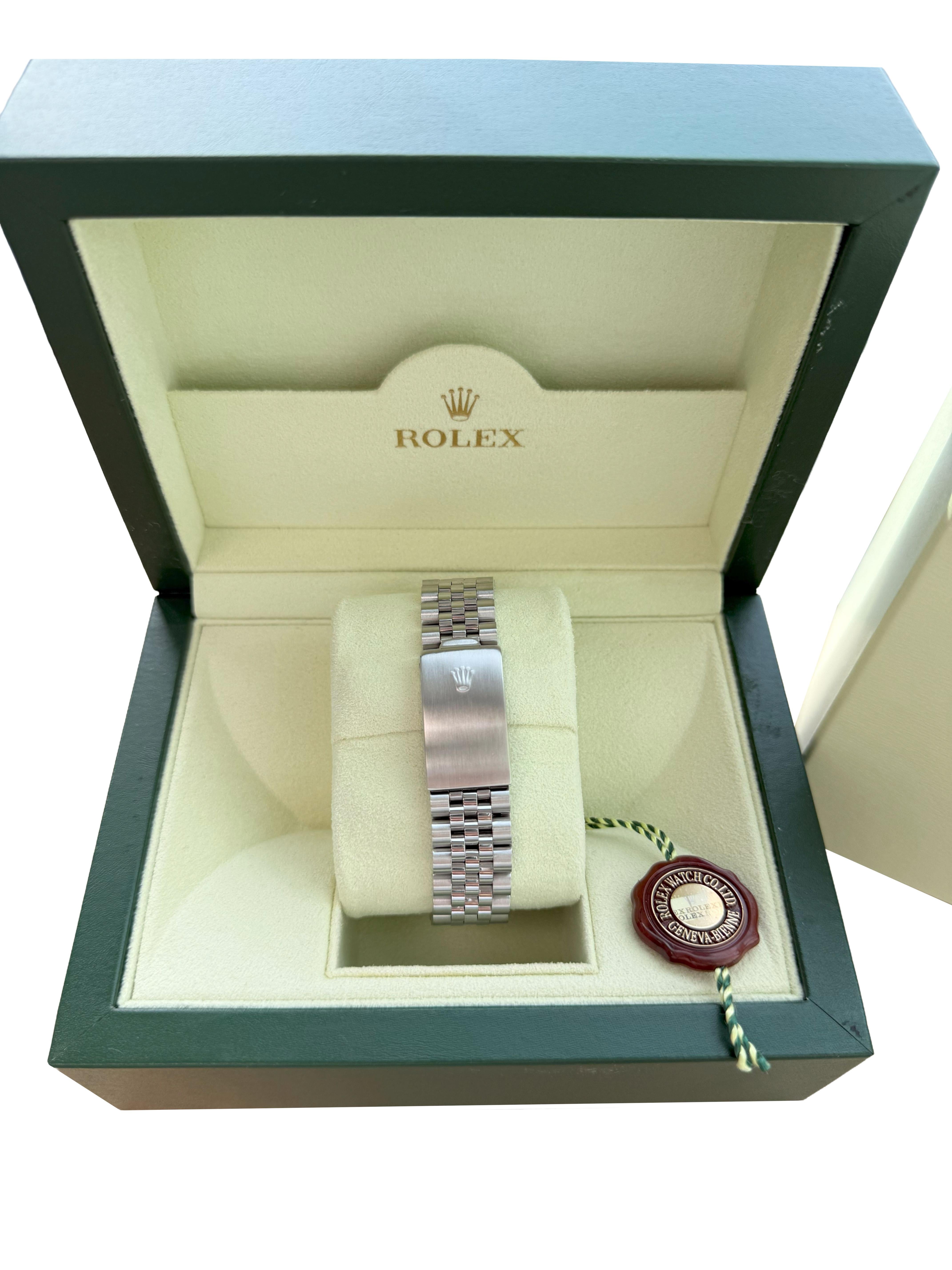 Rolex Datejust 36mm Silber Zifferblatt Vintage Stahl Motor gedreht Lünette Uhr 16030 im Angebot 10