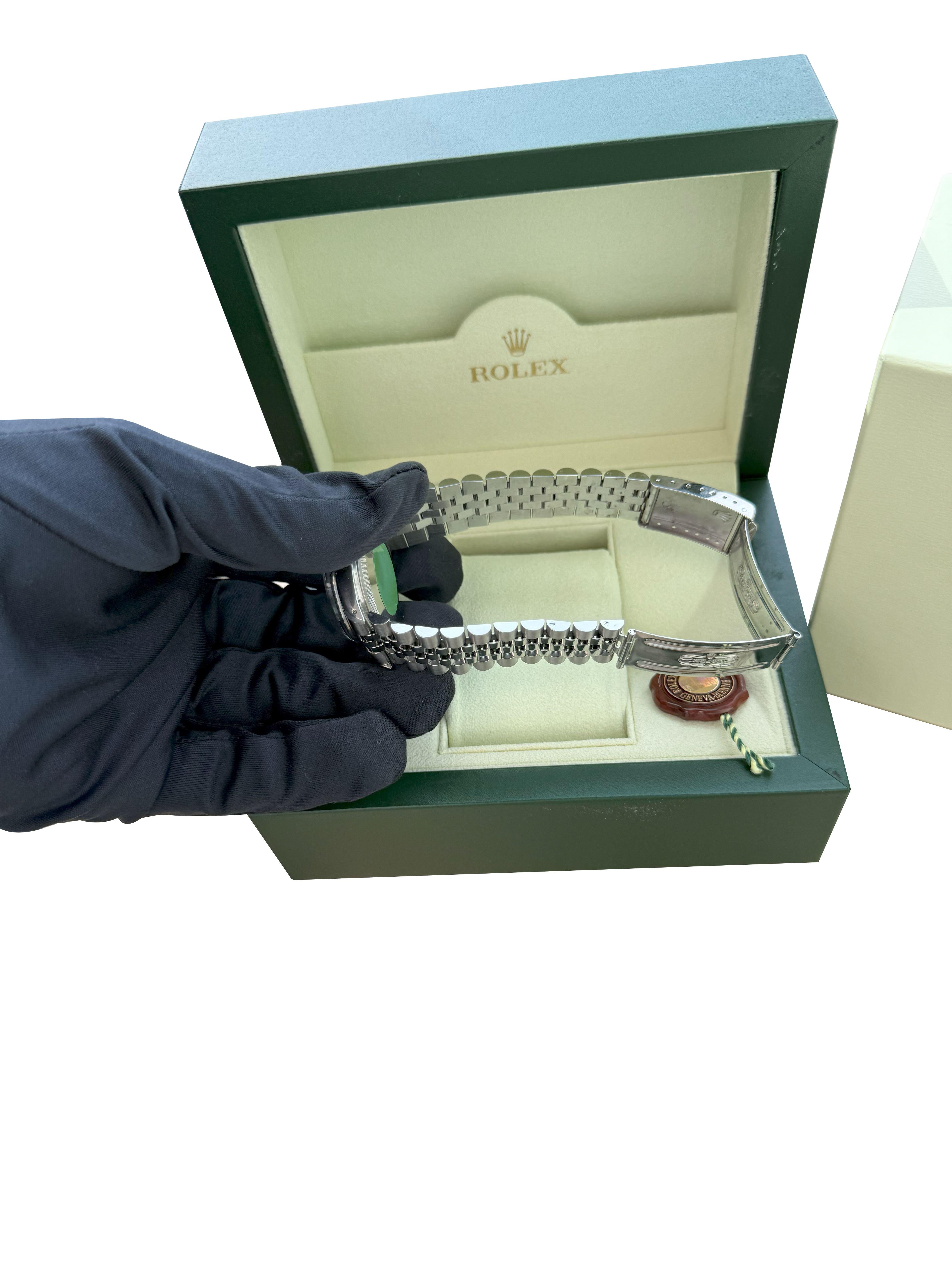 Rolex Datejust 36mm Silber Zifferblatt Vintage Stahl Motor gedreht Lünette Uhr 16030 im Angebot 14
