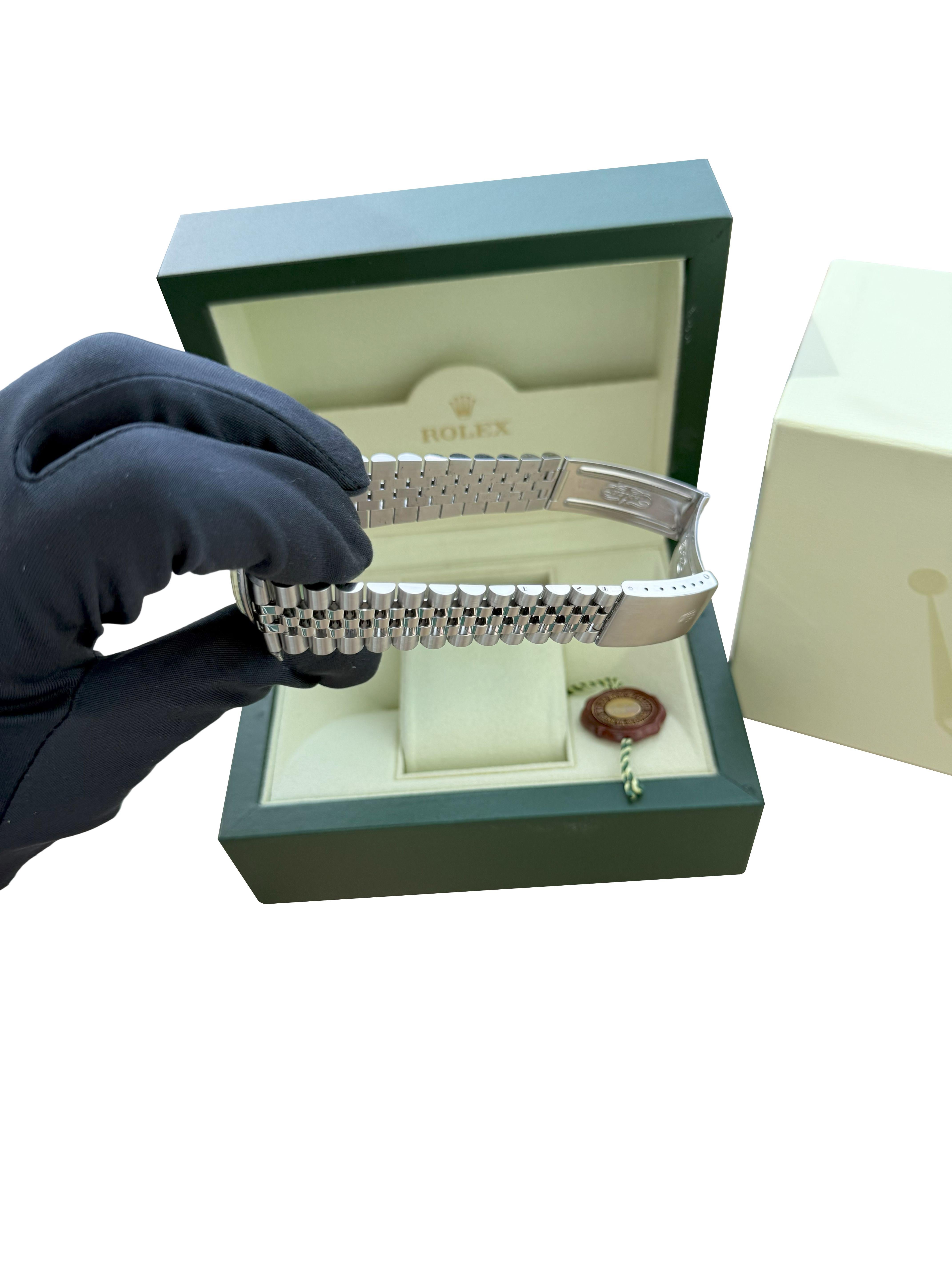Rolex Datejust 36mm Silber Zifferblatt Vintage Stahl Motor gedreht Lünette Uhr 16030 im Angebot 15