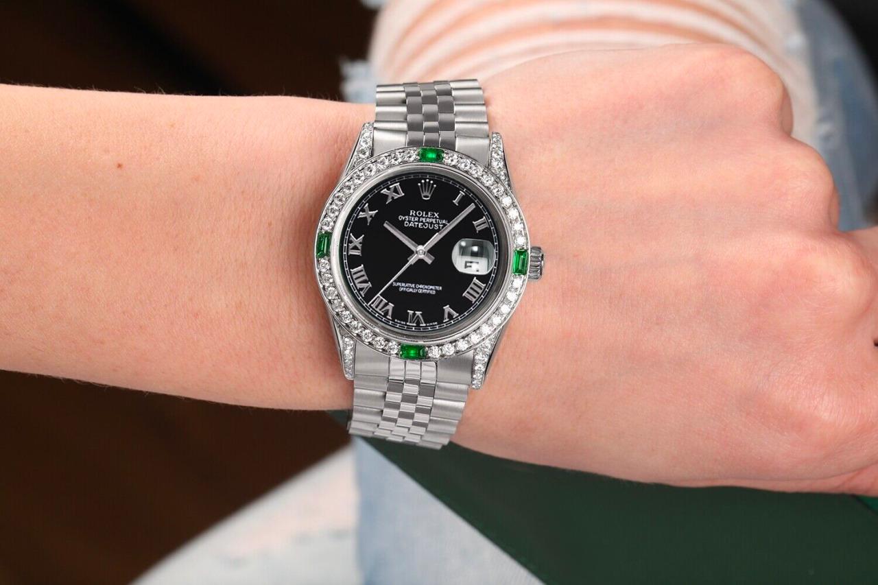rolex green emerald watch