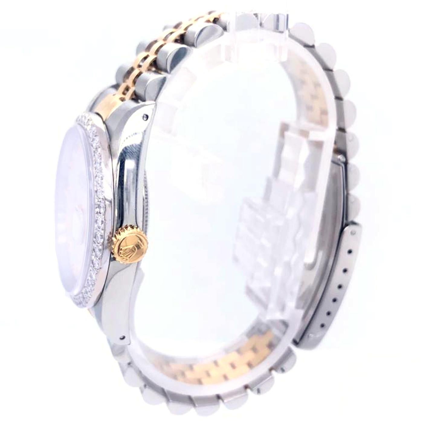 Women's or Men's Rolex Datejust Stainless Steel Gold 1.25 Caratt Diamond Bezel Jubilee Band 16233