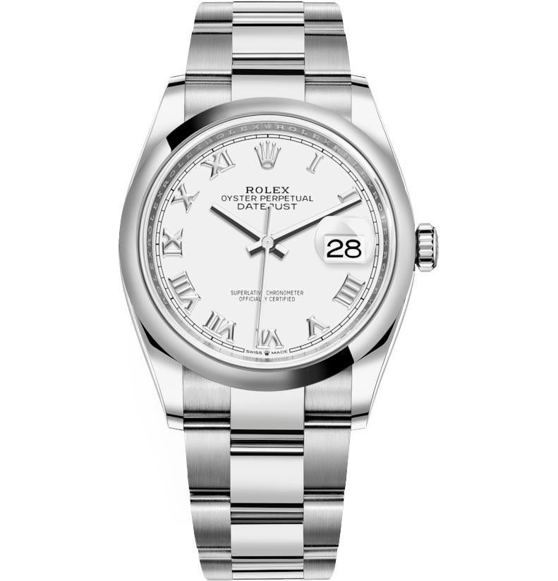 Rolex Datejust Stainless Steel Midsize Watch Model #: 126200 White Roman In New Condition In Wilmington, DE