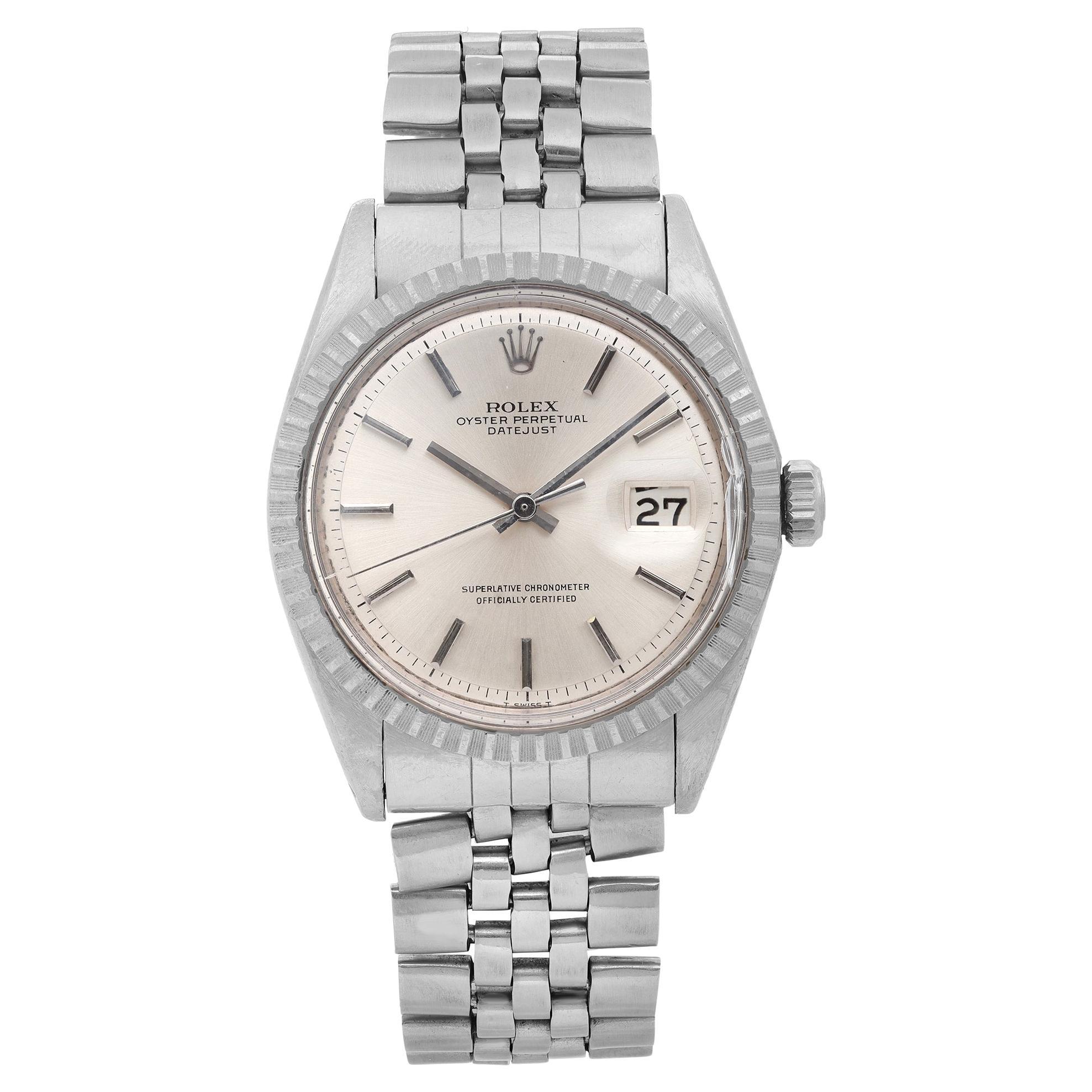 Rolex Datejust Stainless Steel Silver Dial Automatic Men Watch 1601