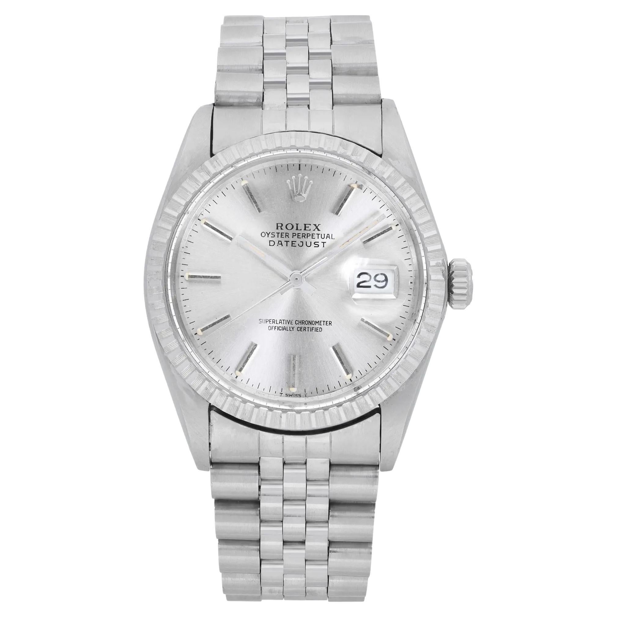 Rolex Datejust Stainless Steel Silver Dial Automatic Mens Watch 16030