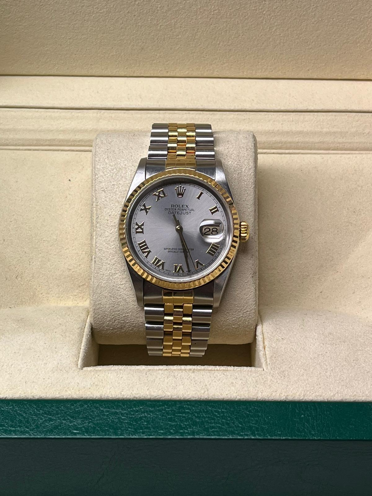 Rolex Datejust Stainless Steel Silver Roman Dial Fluted Bezel Watch 16233 3