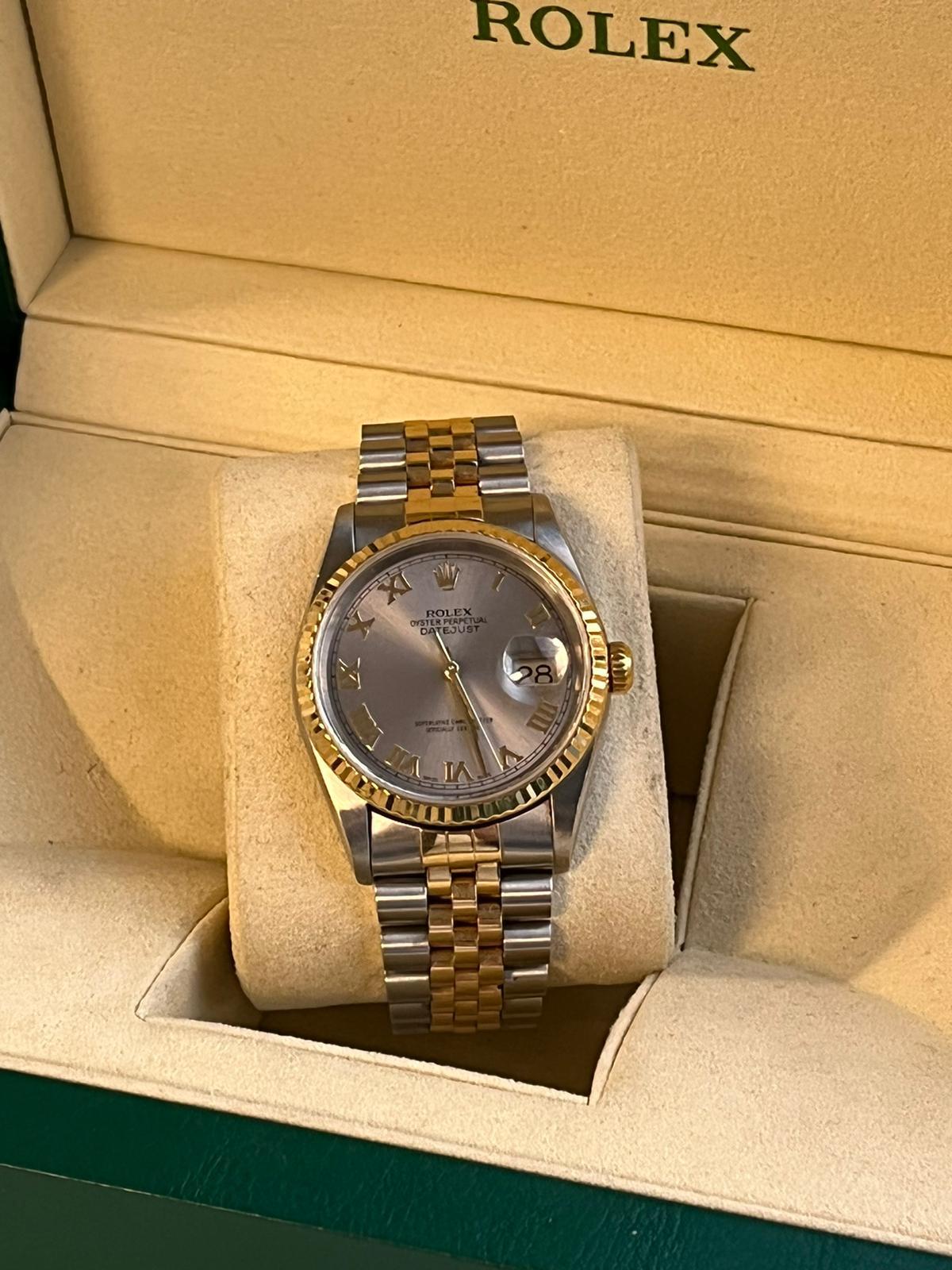Rolex Datejust Stainless Steel Silver Roman Dial Fluted Bezel Watch 16233 4