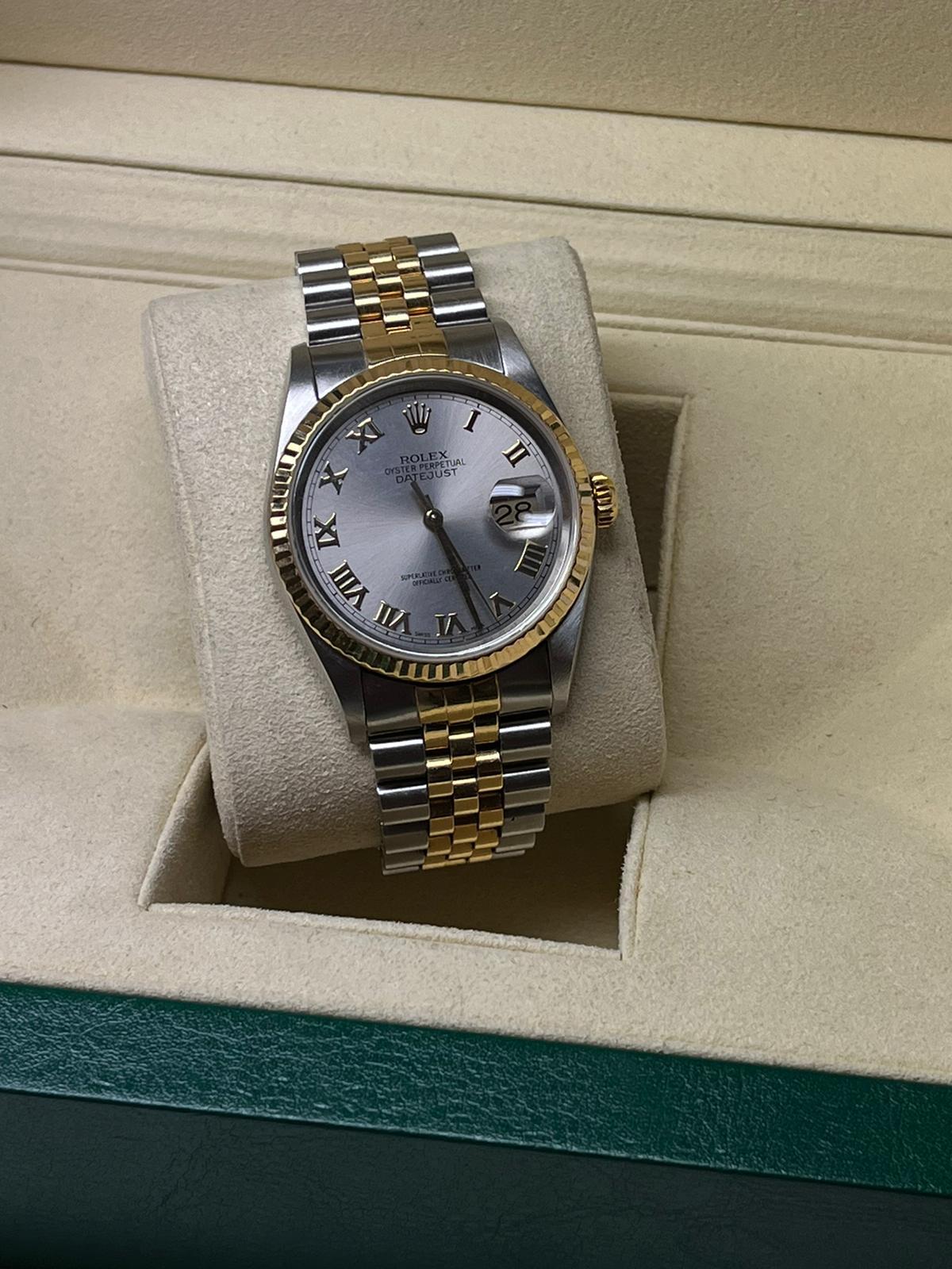 Rolex Datejust Stainless Steel Silver Roman Dial Fluted Bezel Watch 16233 5