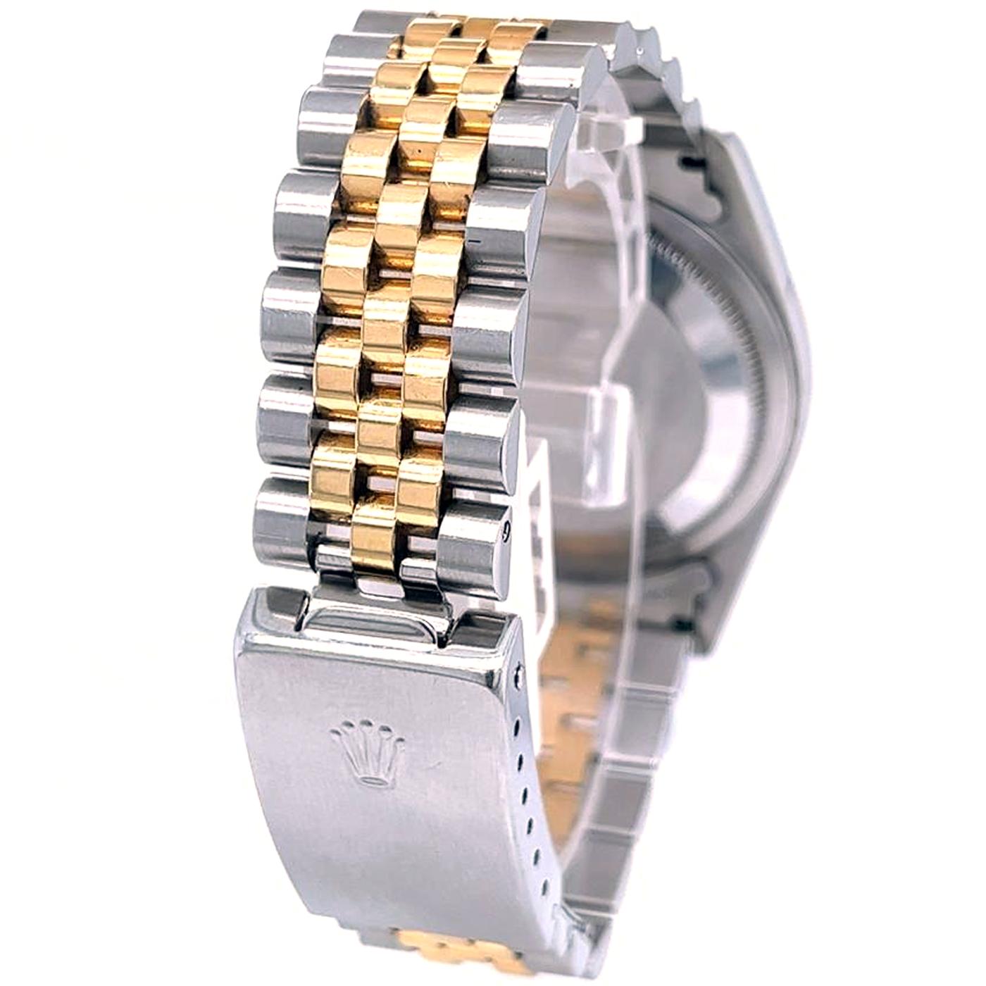 Modernist Rolex Datejust Stainless Steel Silver Roman Dial Fluted Bezel Watch 16233