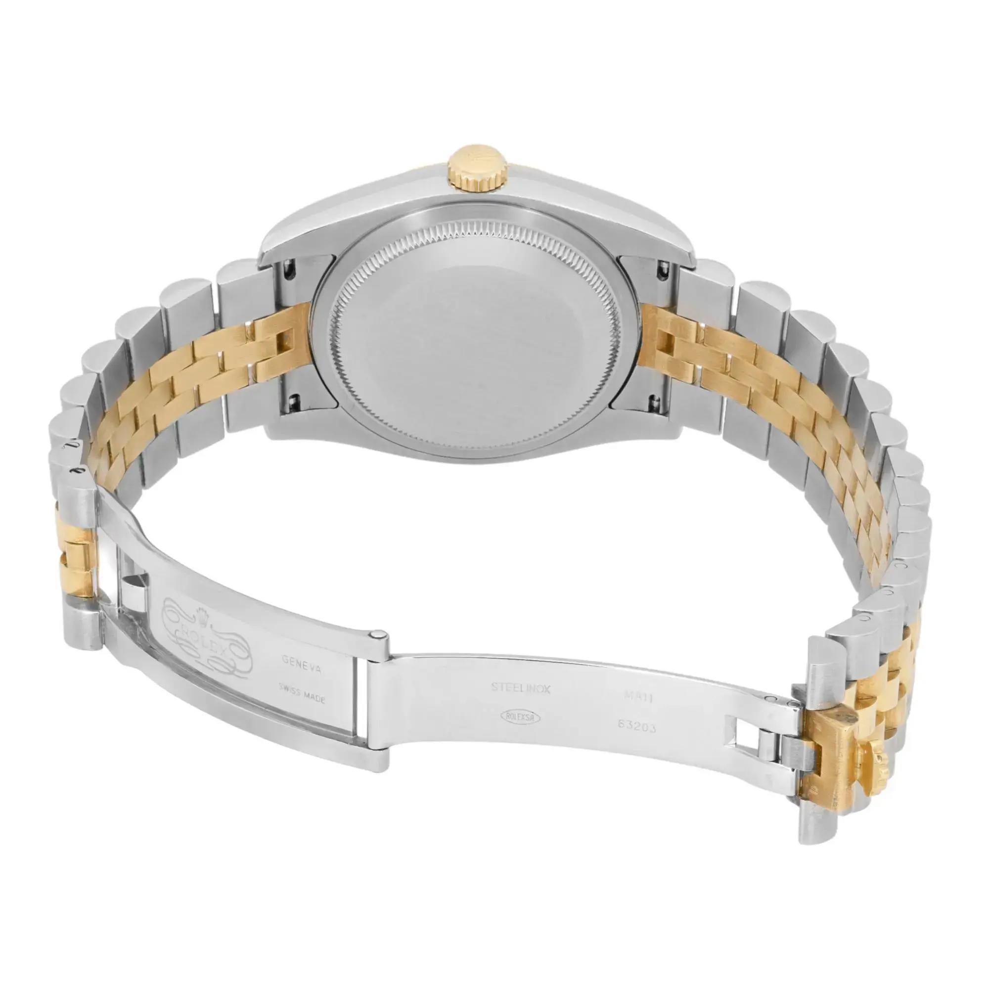 Rolex Datejust 36mm Acero Oro 18K Azul Motivo Diagonal Esfera Árabe Reloj 116233 en venta 2