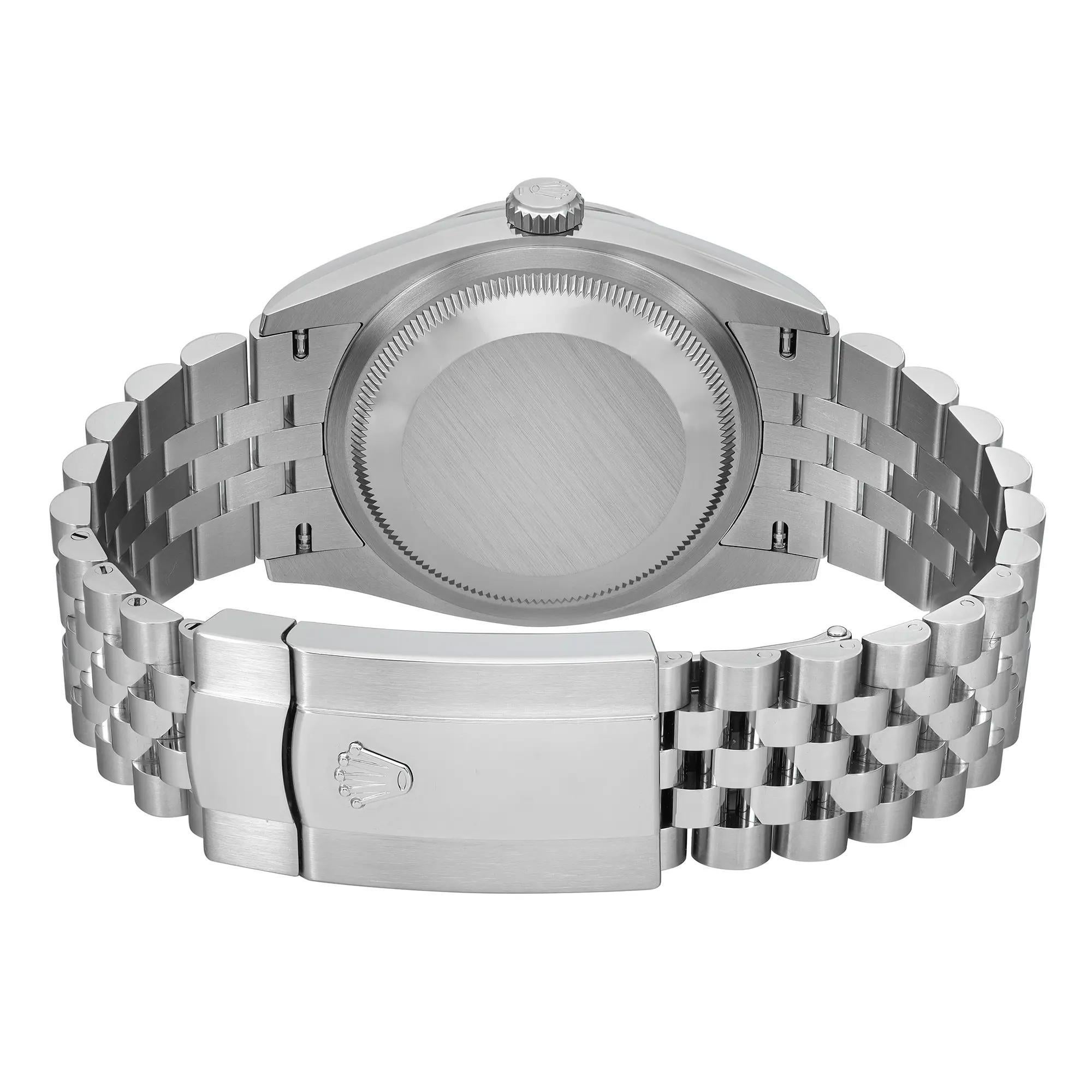 Women's or Men's NEW Rolex Datejust 36mm Steel White Gold Blue Motif Dial Jubilee Watch 126234 For Sale