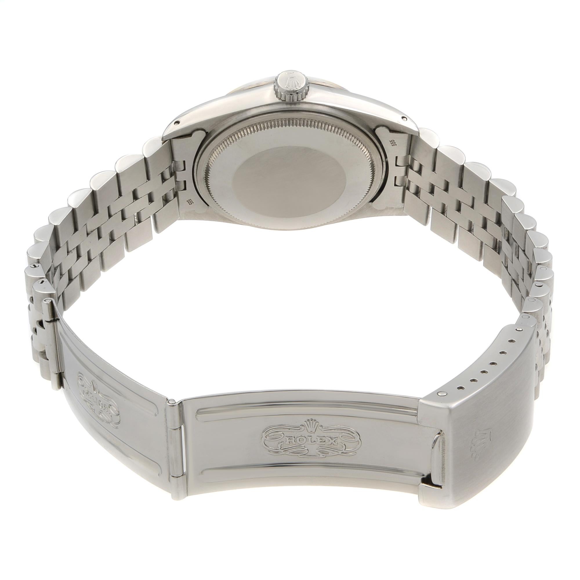 Rolex Datejust Steel 18 Karat White Gold Silver Dial Automatic Men's Watch 16014 2