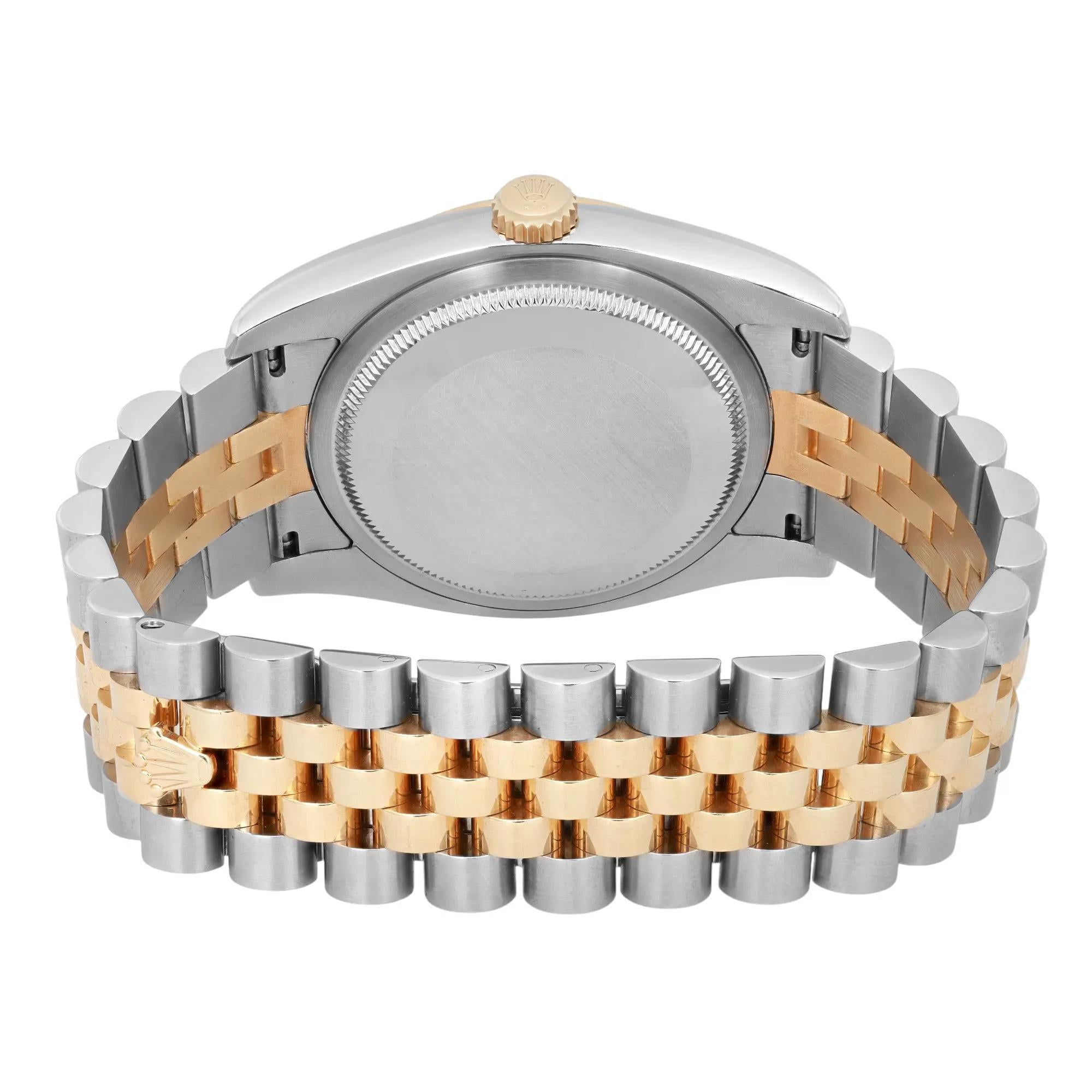 Rolex Datejust 36mm Acero Oro Amarillo 18K Esfera Plateada Reloj Automático 116233 en venta 1