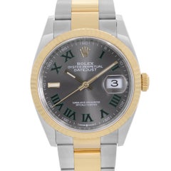 Rolex Datejust Stahl 18k Gelbgold Wimbledon Zifferblatt Automatikuhr 126233