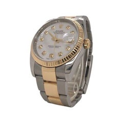 Rolex Montre Datejust en acier et or jaune 18 carats avec cadran en diamants MOP de 36 mm  REF 116233