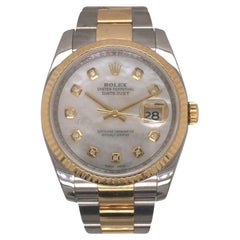 Rolex Datejust 36mm Steel and 18k Yellow Gold MOP diamond dial  REF 116233