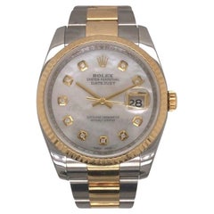 Rolex Datejust 36mm Stahl- und 18k Gelbgold MOP Diamant-Zifferblatt  REF 116233