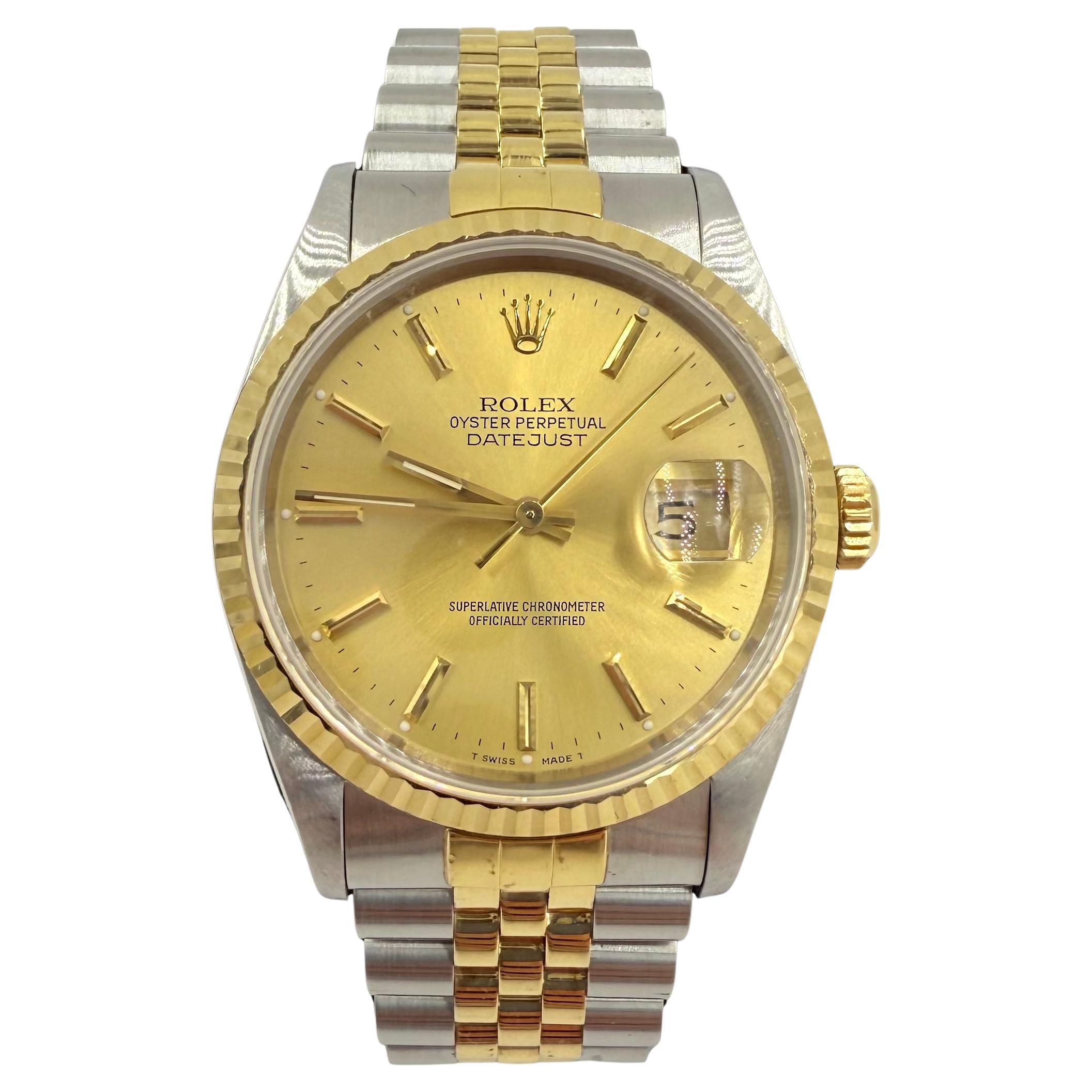 Rolex Datejust 36mm Stahl und 18k Gelbgold Armbanduhr im Angebot