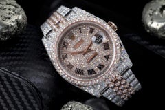 Rolex Datejust 36mm Steel and Pink Gold Custom Diamond Watch 116231
