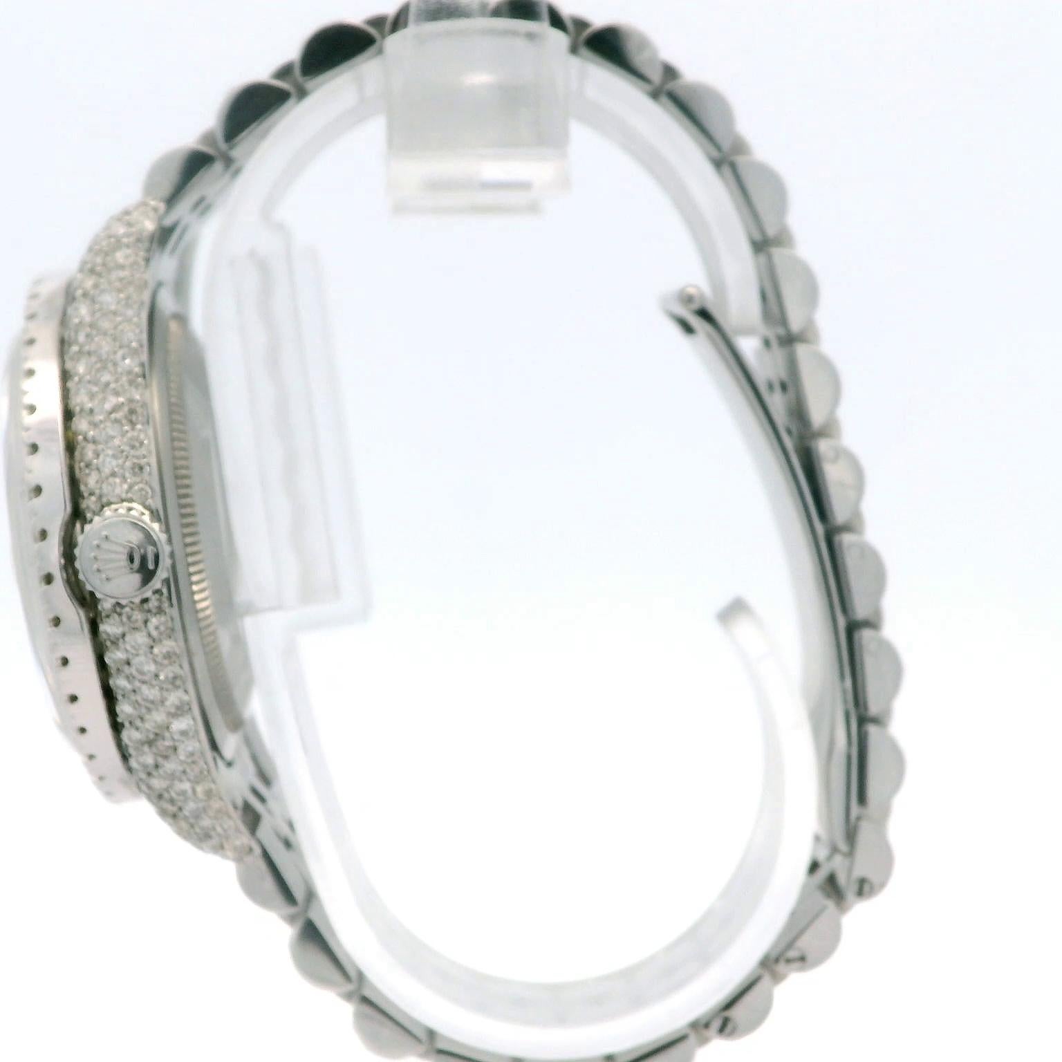 Modernist Rolex Datejust 36mm Steel Dial Diamond Bezel Iced Out Jubilee Watch 116200 For Sale