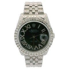 Rolex Montre Datejust 36mm avec cadran en acier et lunette en diamants écaillée 116200