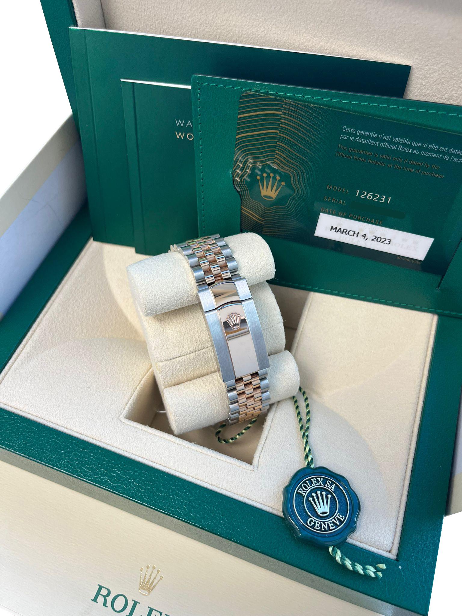 Rolex Datejust 36mm Steel Everose Gold White Dial Men's Jubilee Watch 126231 For Sale 3