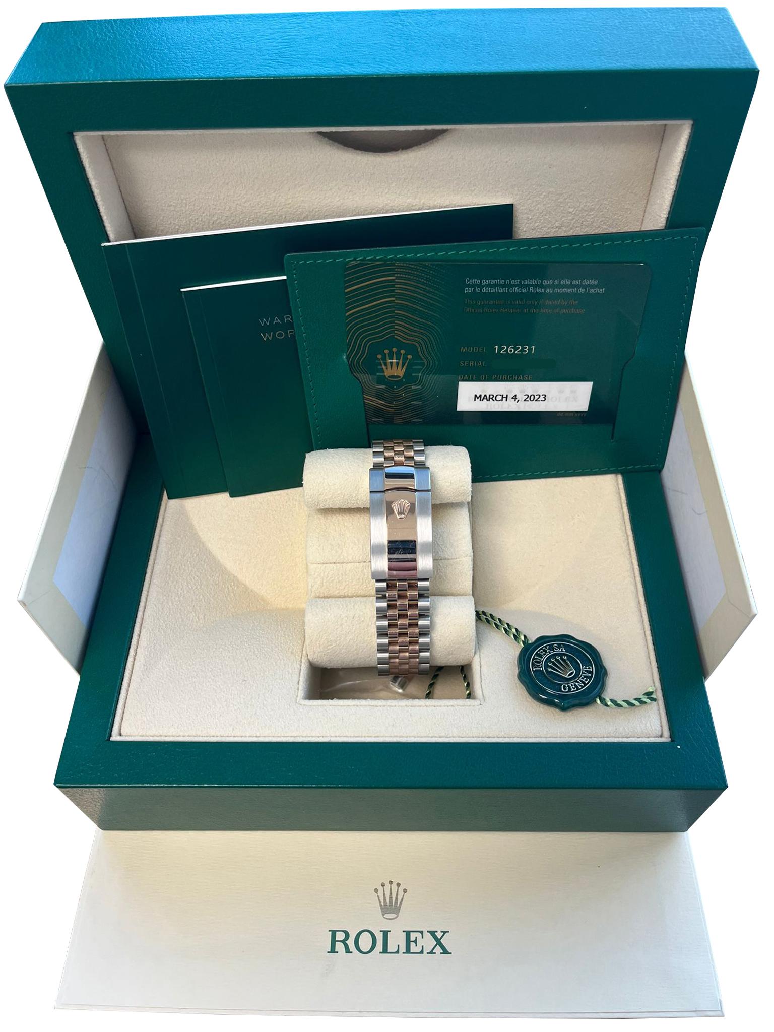 Rolex Datejust 36mm Steel Everose Gold White Dial Men's Jubilee Watch 126231 For Sale 4