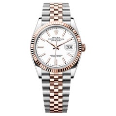 Rolex Datejust 36mm Steel Everose Gold White Dial Men's Jubilee Watch 126231