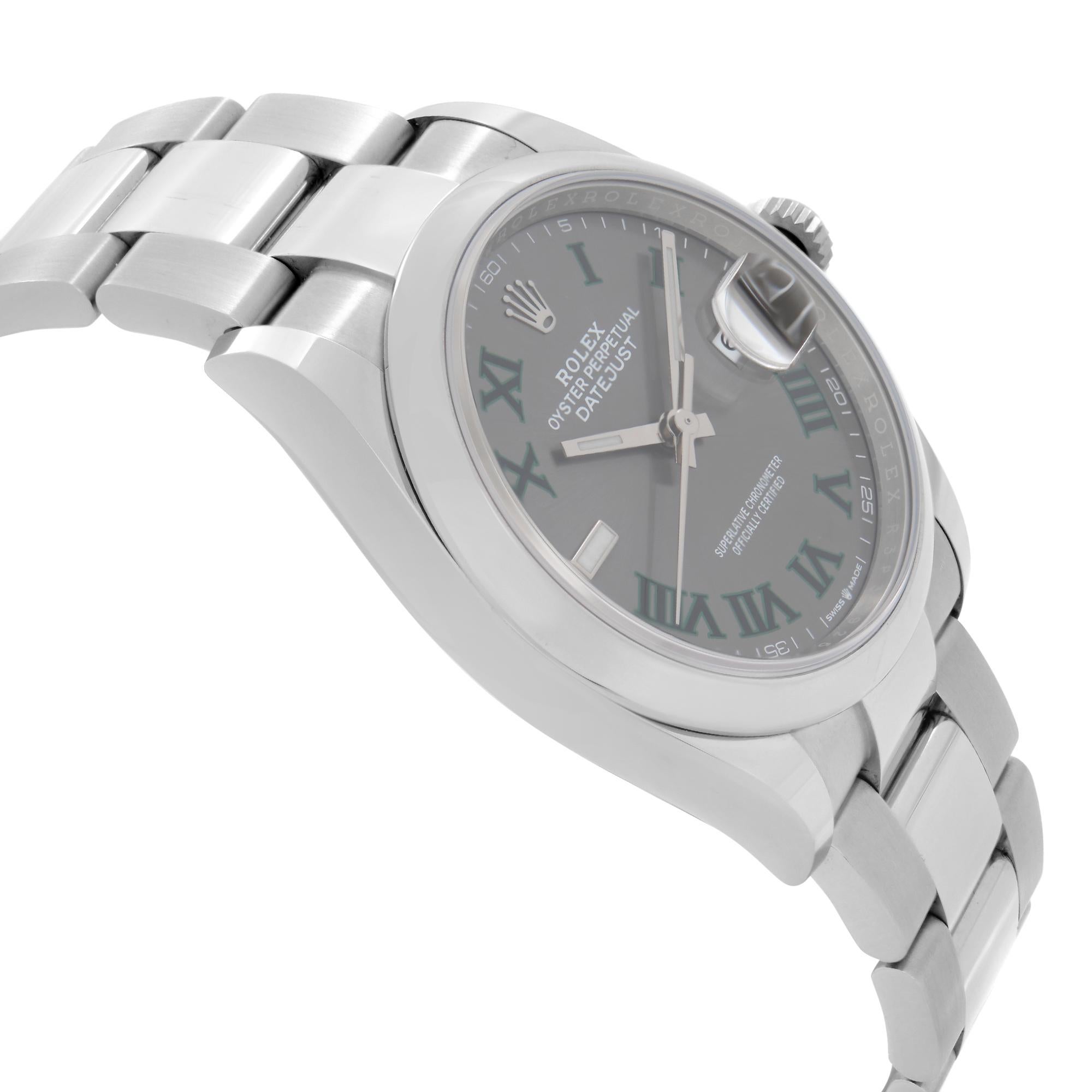 Rolex Datejust Steel Grey Wimbledon Dial Automatic Mens Watch 126200 In New Condition In New York, NY