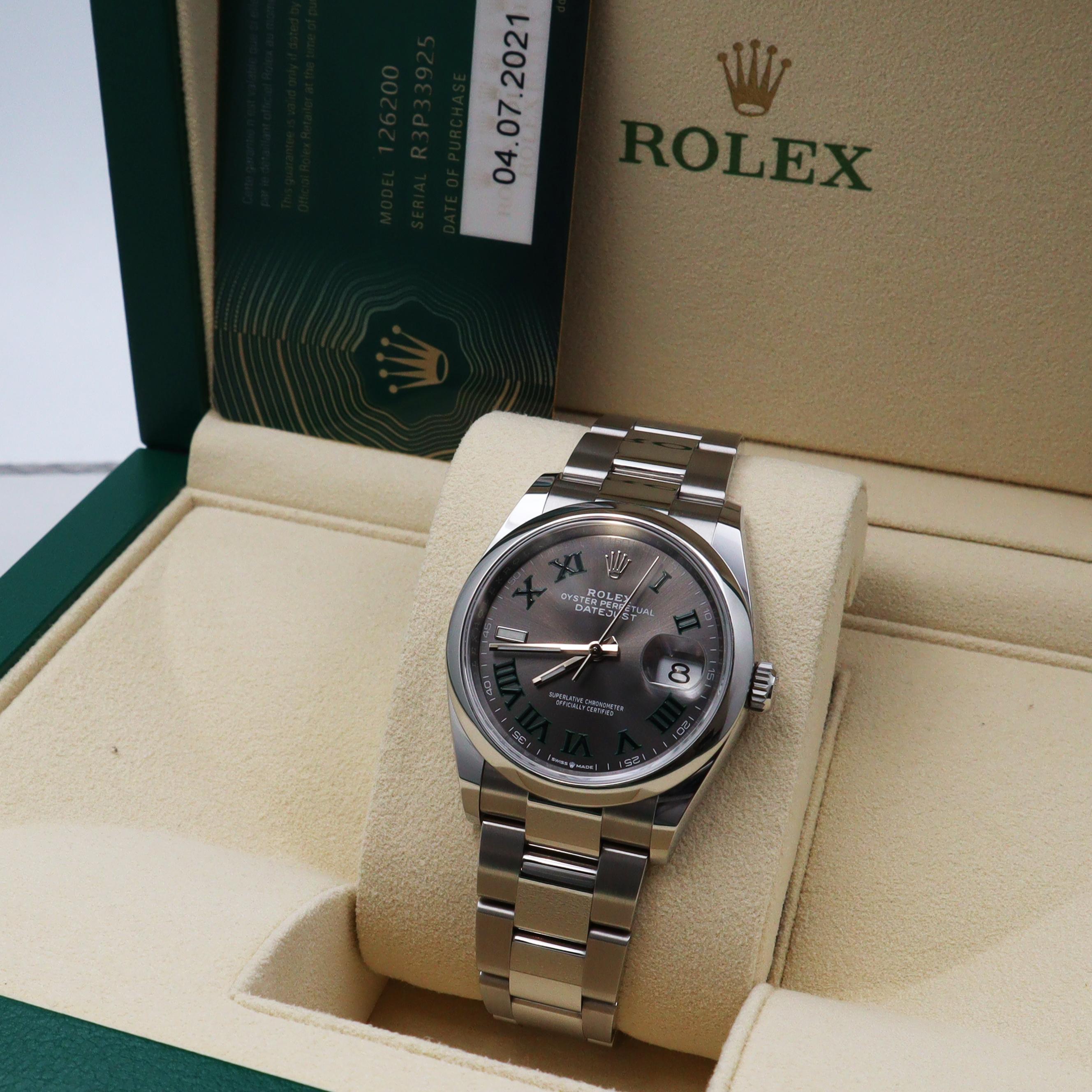 Rolex Datejust Steel Grey Wimbledon Dial Automatic Mens Watch 126200 2