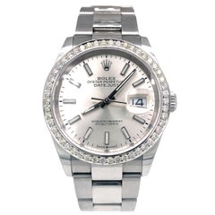 Rolex Datejust Steel Mens Oyster Perpetual Diamond Bezel 126200