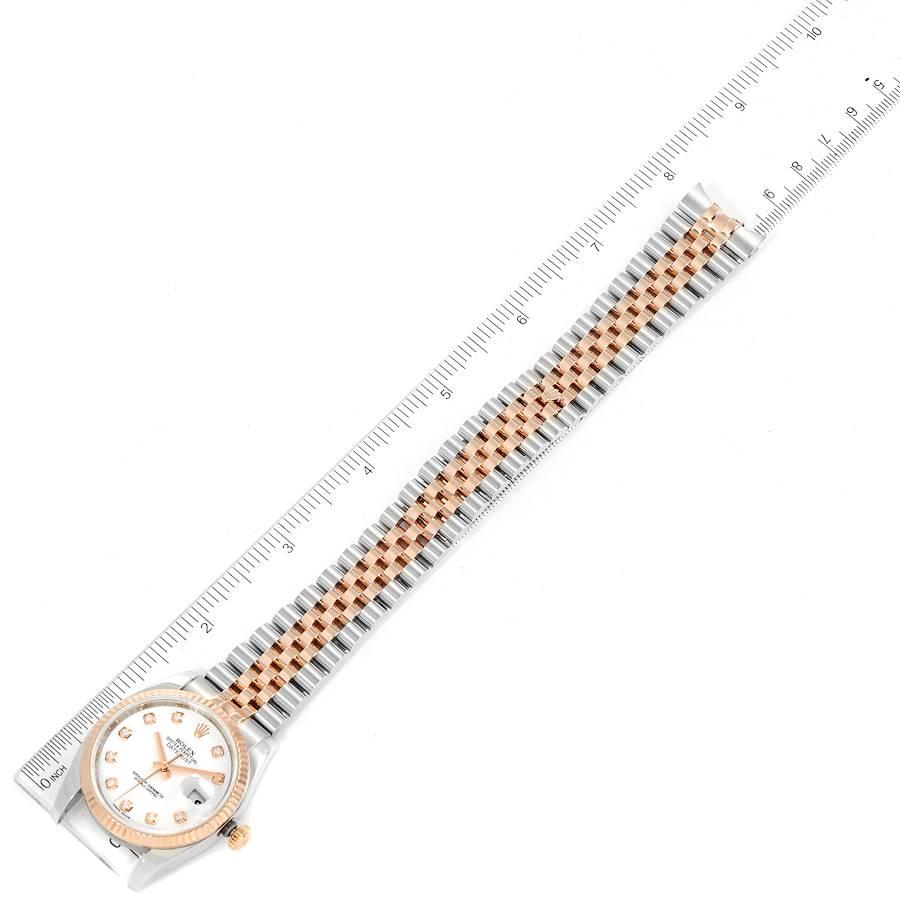 Rolex Datejust Steel Rose Gold Diamond Unisex Watch 116231 For Sale 6