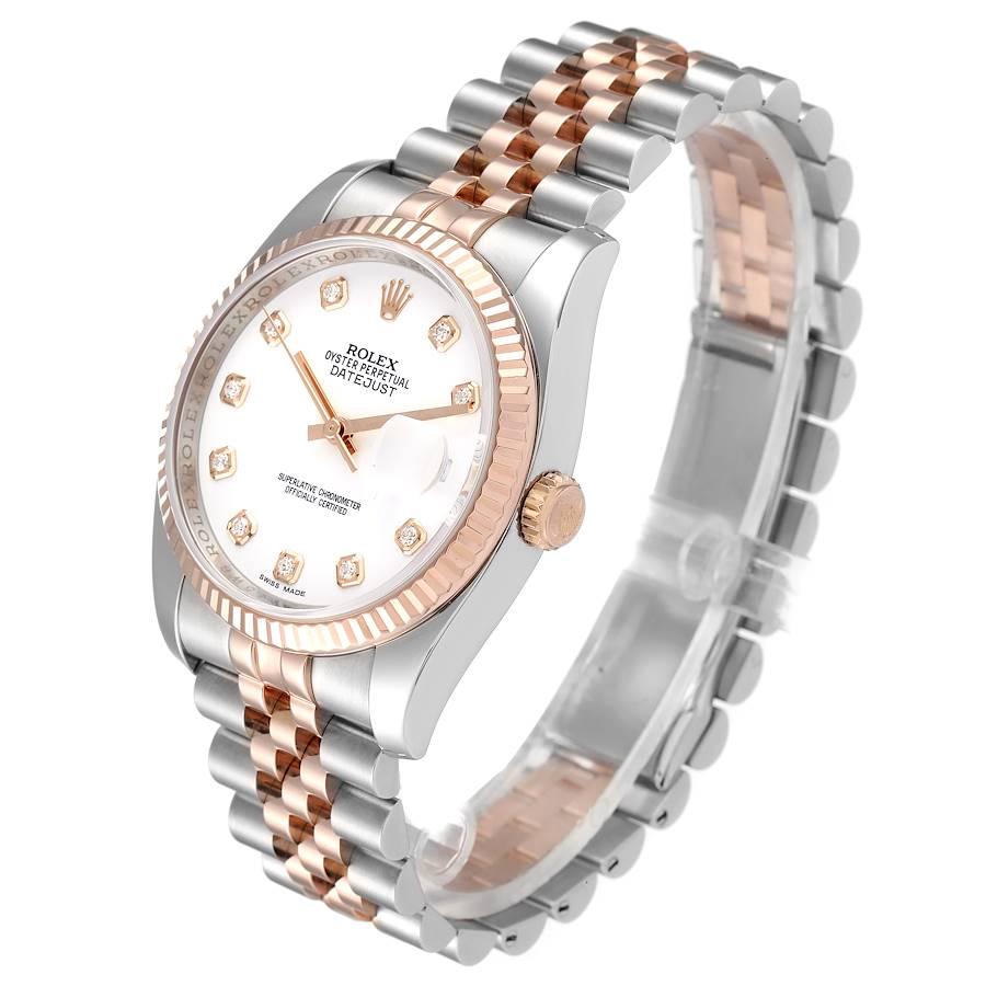 Men's Rolex Datejust Steel Rose Gold Diamond Unisex Watch 116231 For Sale