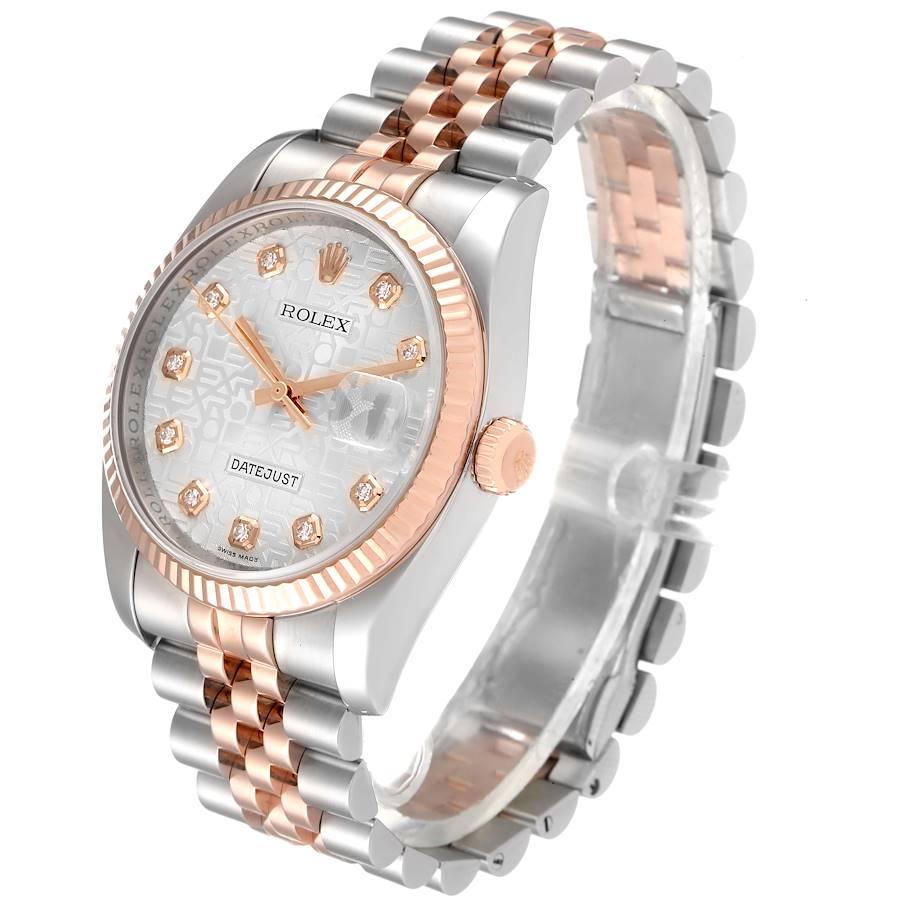 Men's Rolex Datejust Steel Rose Gold Diamond Unisex Watch 116231