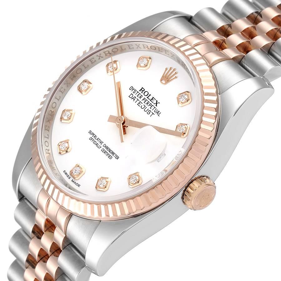 Rolex Datejust Steel Rose Gold Diamond Unisex Watch 116231 For Sale 1