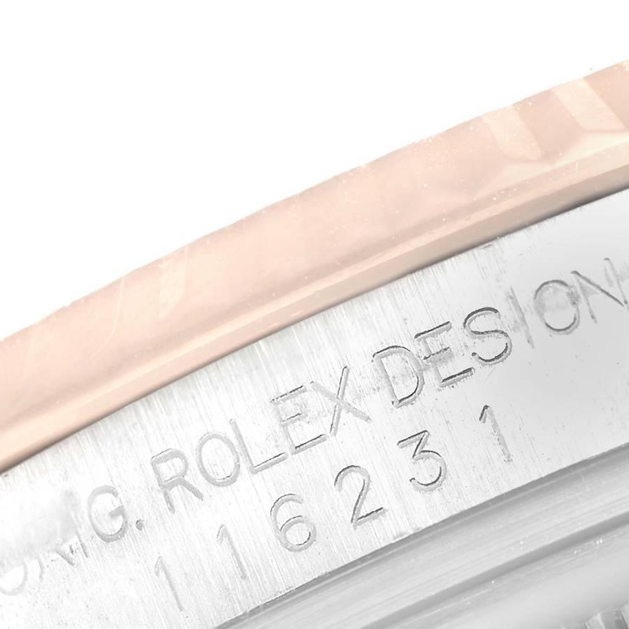 Rolex Datejust Steel Rose Gold Diamond Unisex Watch 116231 For Sale 3