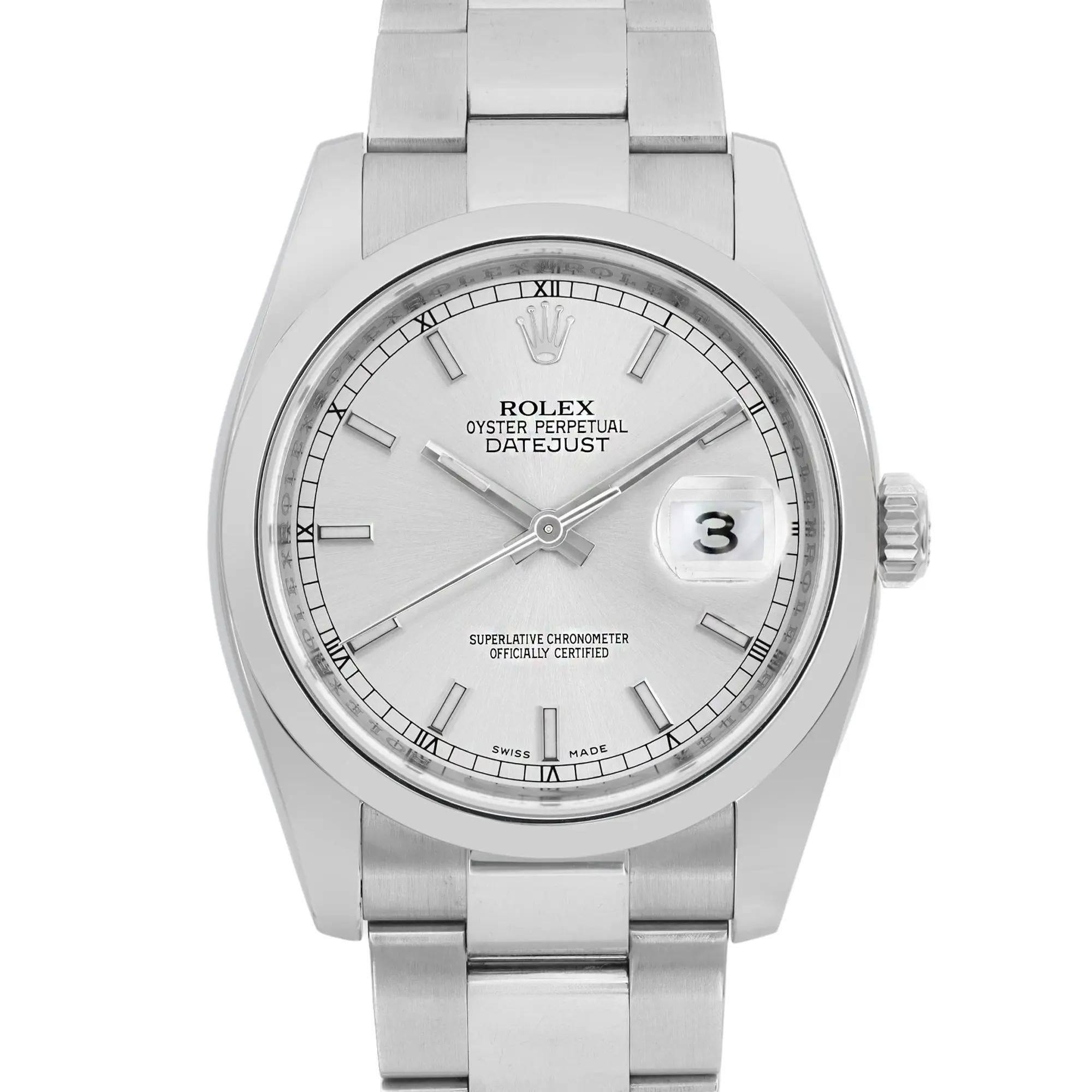 D'occasion. Il est en bon état. Il n'y a pas de boîte ni de papier d'origine. Livré avec une boîte chronostore.

Informations générales
Marque : Rolex
Modèle : Rolex Datejust
Numéro de modèle : 116200
Style : Luxe
Département : Hommes
Année de