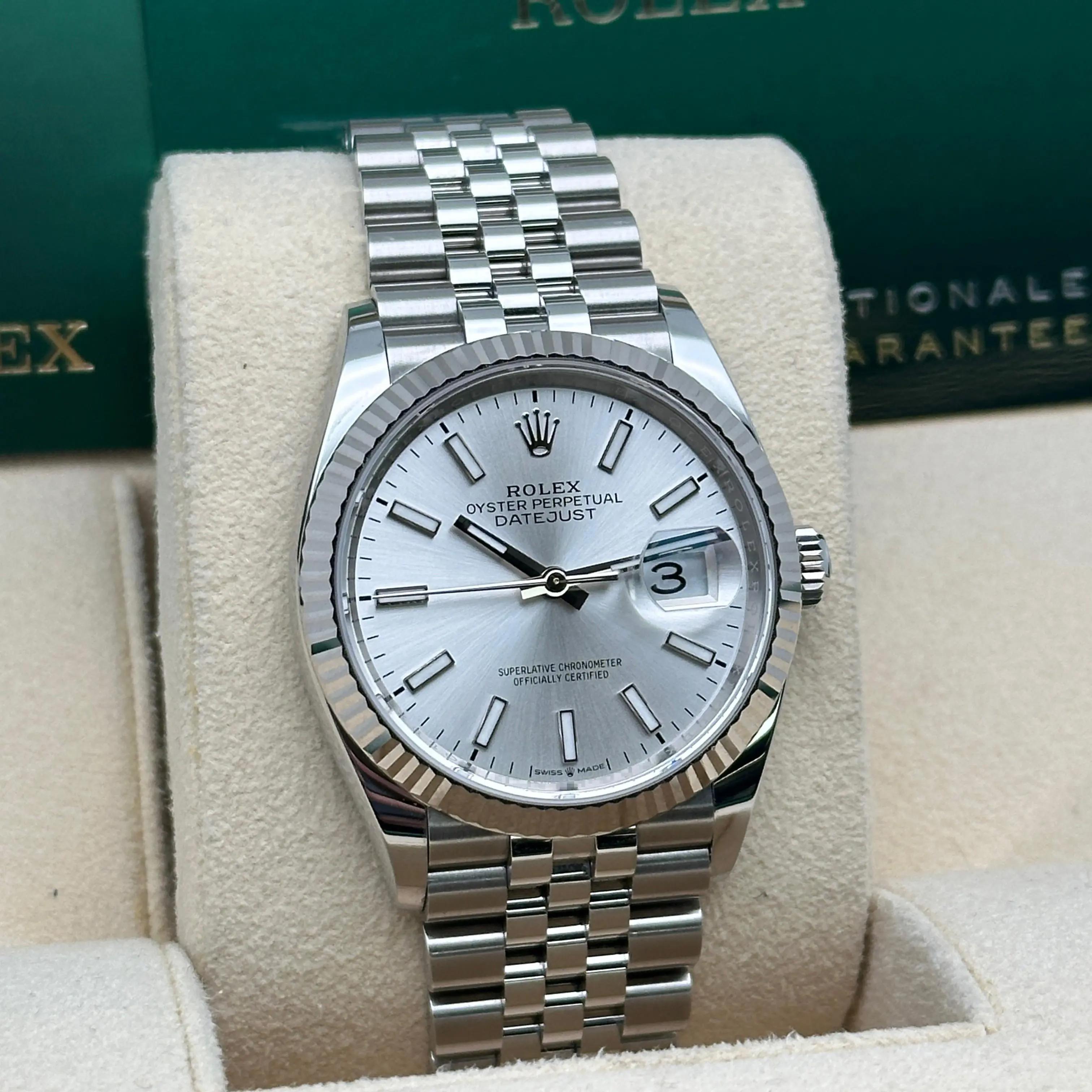 Men's Rolex Datejust 36mm Steel Silver Dial Automatic Mens Watch 126234 For Sale