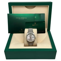 Rolex Montre automatique Datejust 36 mm avec cadran en acier et argent pour hommes 126234