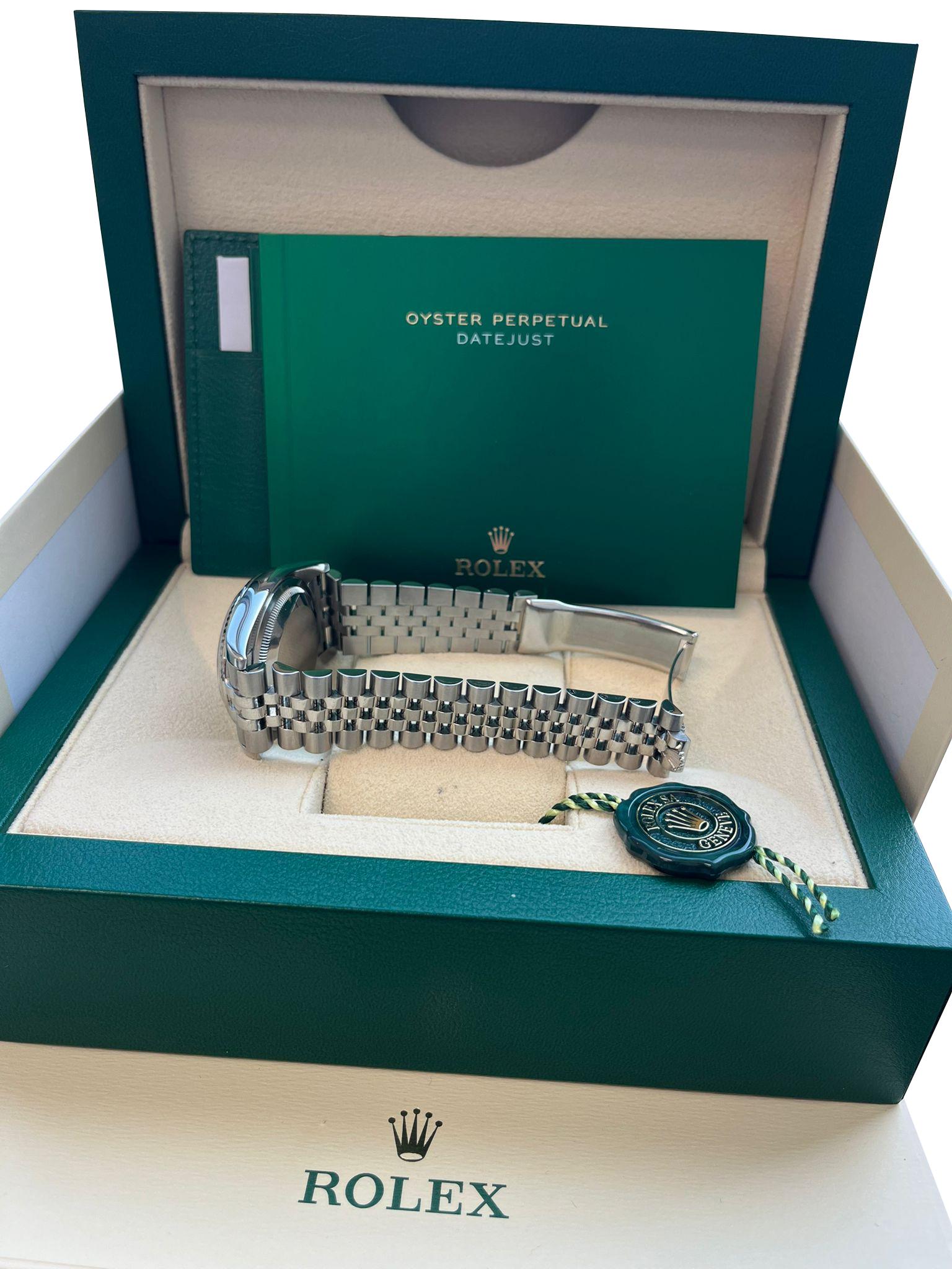 Rolex Montre Datejust 36 mm en acier, or blanc, argent et diamants pour hommes 116234 en vente 13