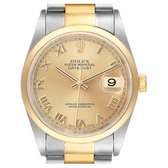 Rolex Datejust 36MM Steel Yellow Gold Champagne Dial Mens Watch 16203