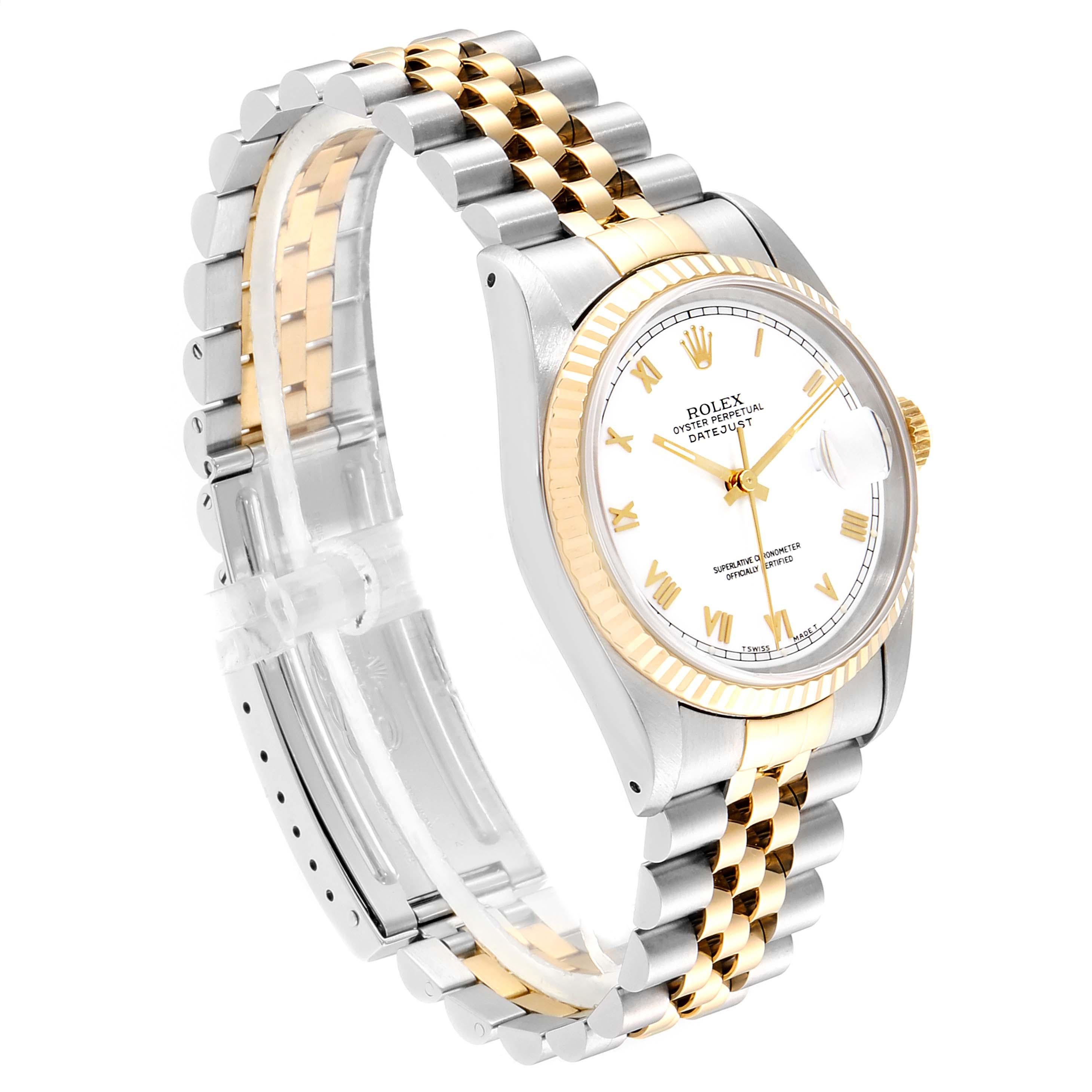 Rolex Datejust Steel Yellow Gold White Dial Men's Watch 16233 1