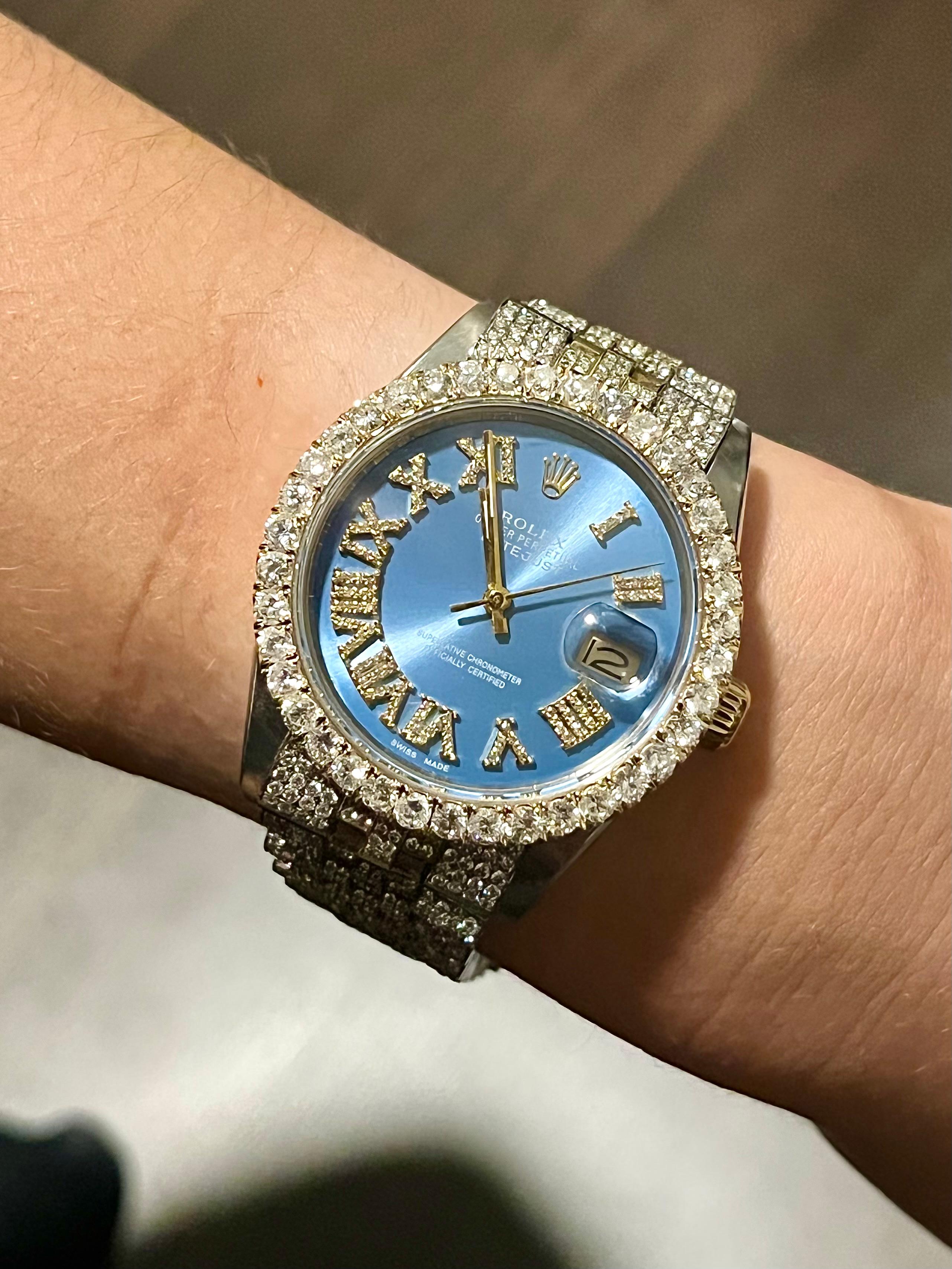 Rolex Datejust Tiffany Blue Dial Full Diamond Iced Out Jubilee Bracelet 1