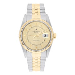 Rolex Datejust 36mm Two Tone Champagne Arabic Dial Jubilee 16233 Circa 1998