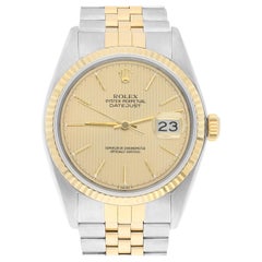 Used Rolex Datejust 36mm Two Tone Champagne Dial Jubilee 16013 Circa 1988 Papers