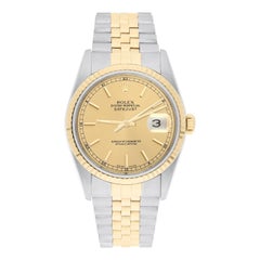 Rolex Datejust 36mm Two Tone Champagne Dial Jubilee 16233 Circa 1995