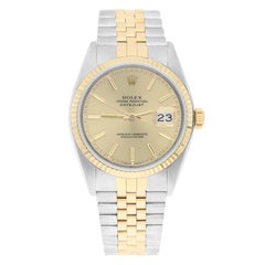 Rolex Datejust 36mm Two Tone Champagne lndex Dial Jubilee 16013 Circa 1986